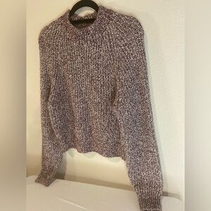 Universal Thread~Heavy Burgundy/White Marled Chunky Knit Pullover Sweater~Size M